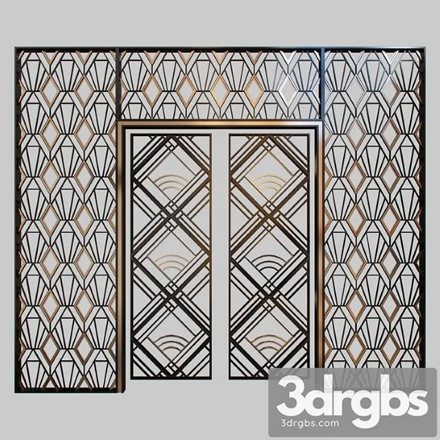 Wrought Iron Grille At The Front Door 3D Model Free