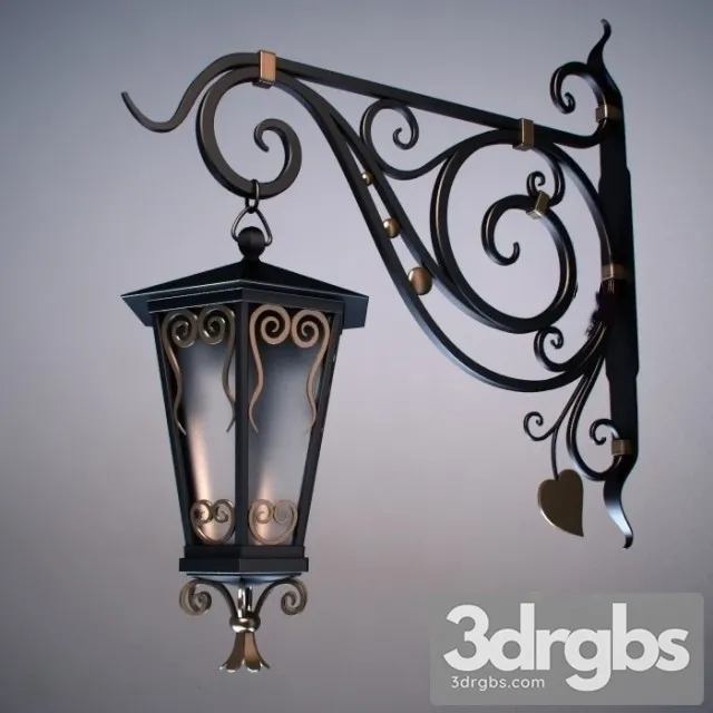 Wrought Iron Lamp 3D Model Free