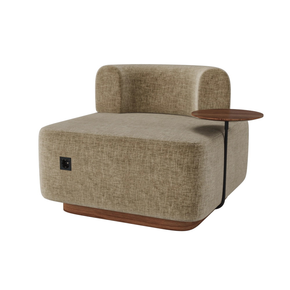 Wudus - Armchair Plump with table 3D Model