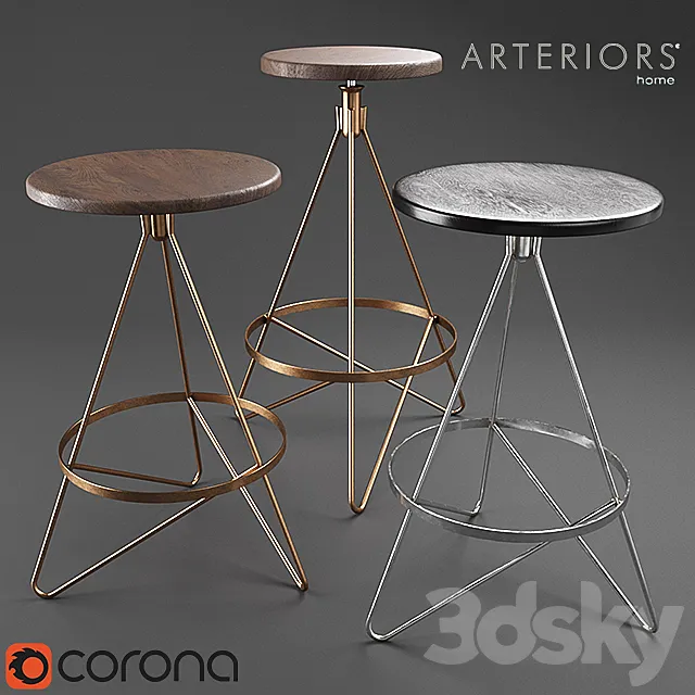 Wyndham Swivel Bar Stool _ Counter Stool 3D Model