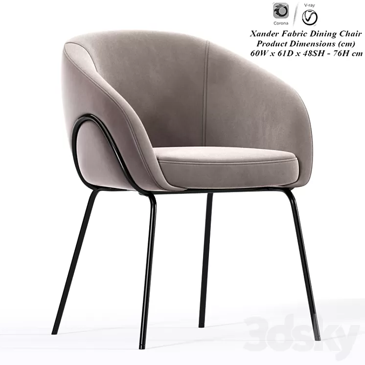 Xander dining chair 3D Model