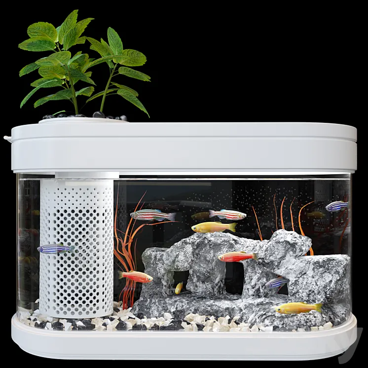 xiaomi geometry fish tank aquaponics ecosystem 3D Model Free