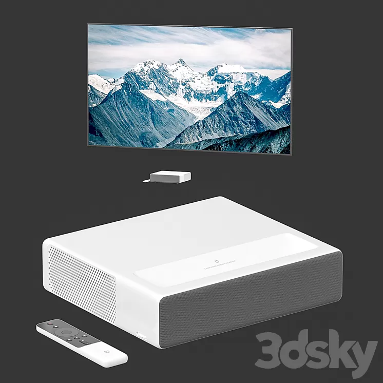 XIAOMI projector with projection screen 3D Model