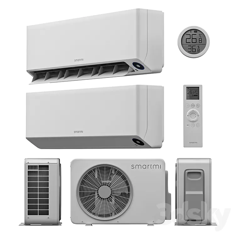 Xiaomi Smartmi Air Conditioner + Outside 3D Model