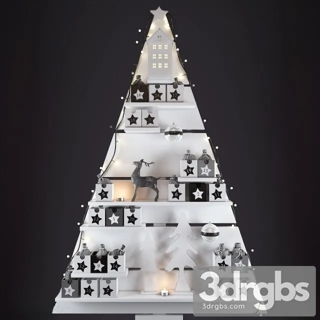 Xmas Wall Decor 3D Model Free