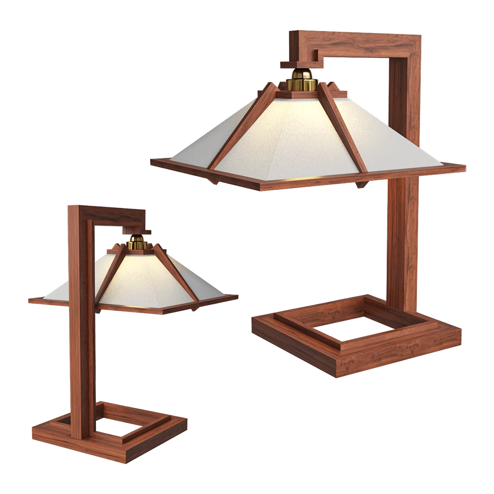 YAMAGIWA - Table lamp Taliesin 1 Walnut 3D Model