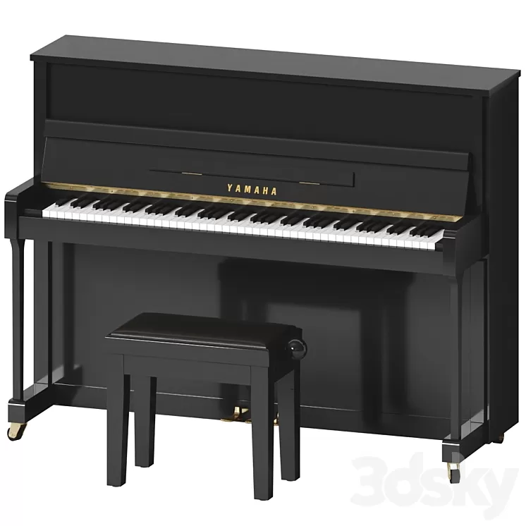 Yamaha b2 PE piano with bench 3D Model Free Download