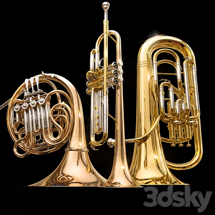Yamaha brass instruments 3D Model