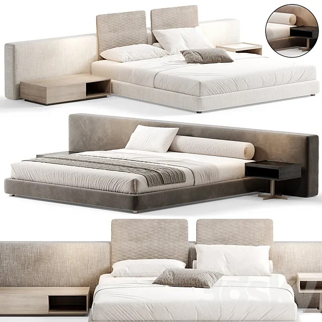 Yang Bed Rodolfo Dordoni By minotti 3D Model