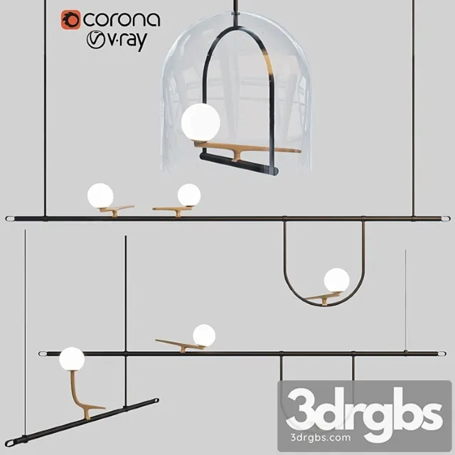 Yanzi Chandeliers 3D Model Download