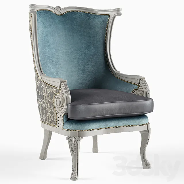 Yasmine Leather Wing Chair 3DModel