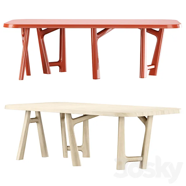 YBU dining table by Jean-Pierre Tortil _ Delcourt Collection 3DModel