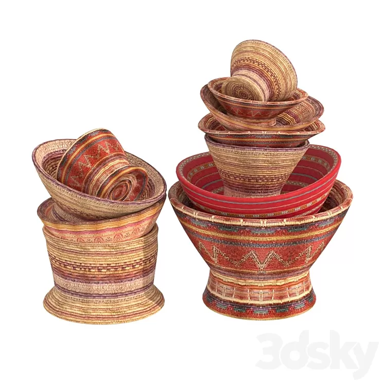 Yemen Saudi Basket Collection of Twelve 3D Model Free