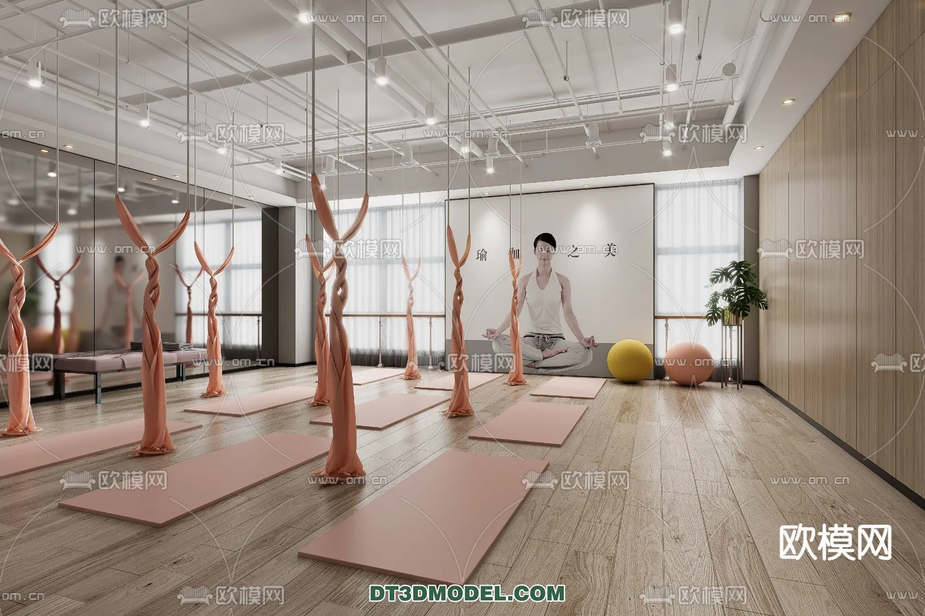 Yoga Room With Thoughtful Design - 3D Scenes - 001