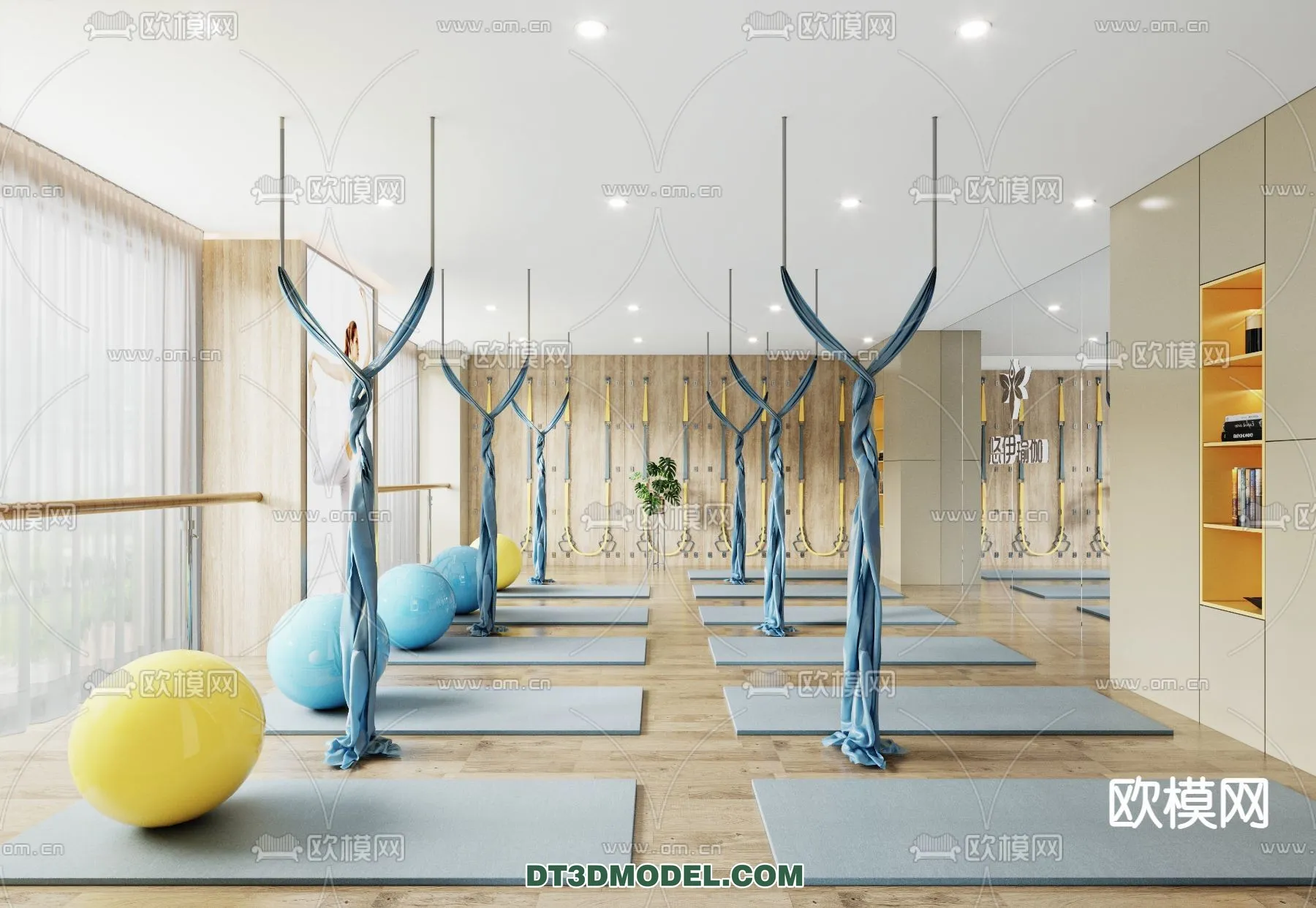 Yoga Room With Thoughtful Design - 3D Scenes - 002