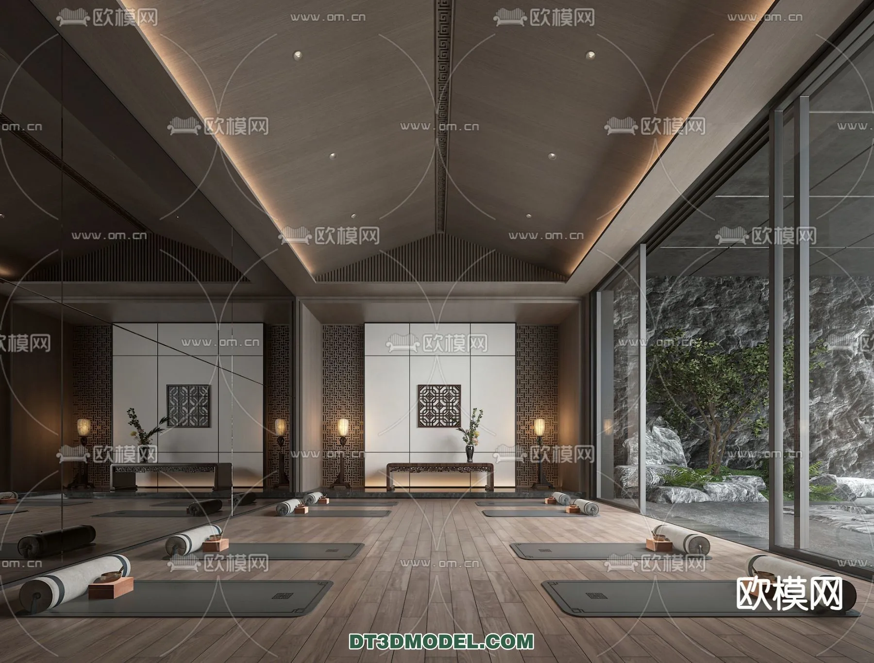 Yoga Room With Thoughtful Design - 3D Scenes - 003