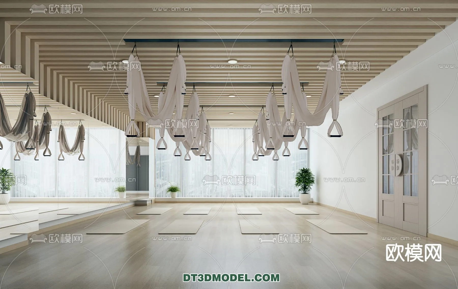 Yoga Room With Thoughtful Design - 3D Scenes - 004