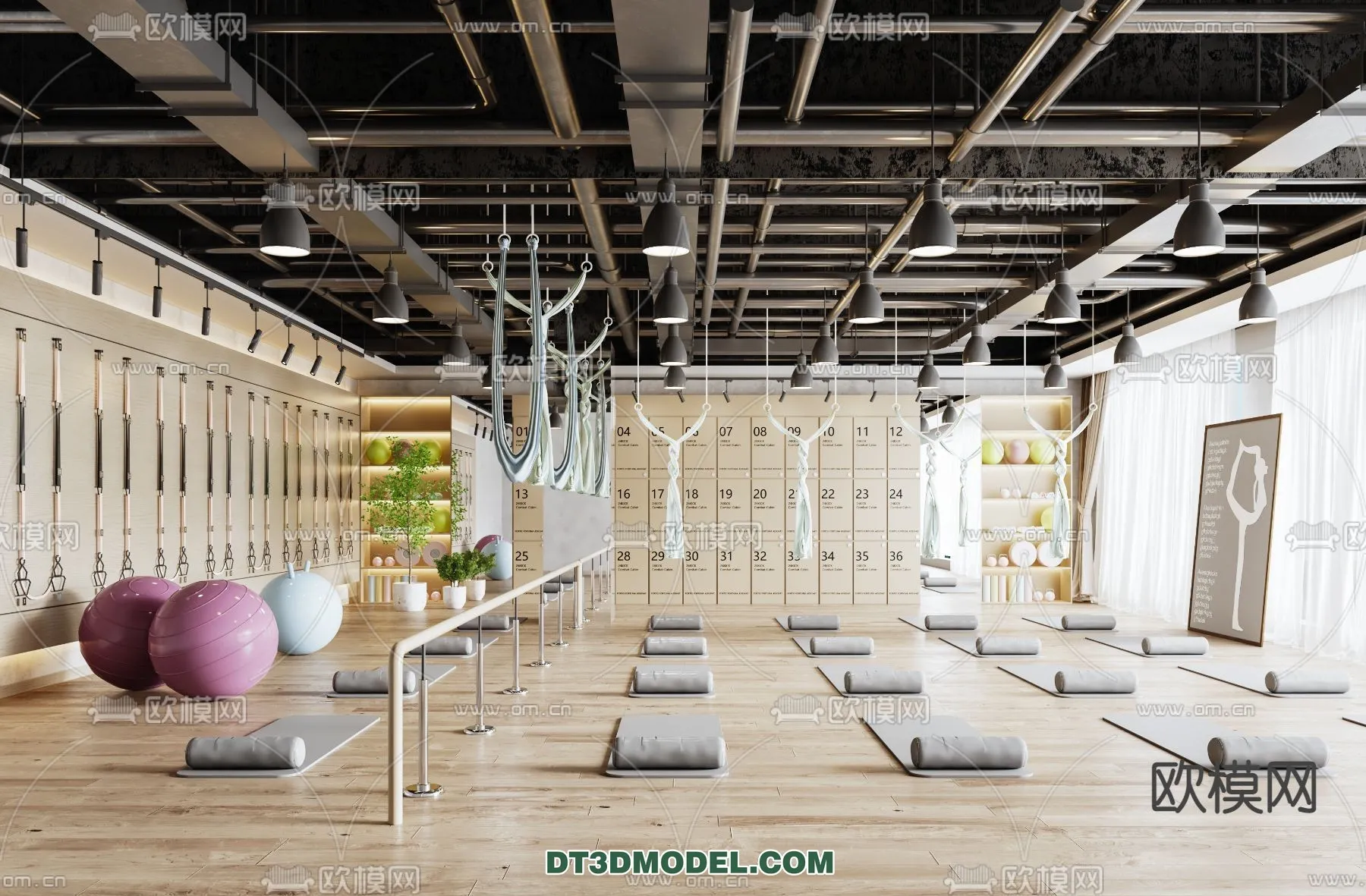 Yoga Room With Thoughtful Design - 3D Scenes - 005