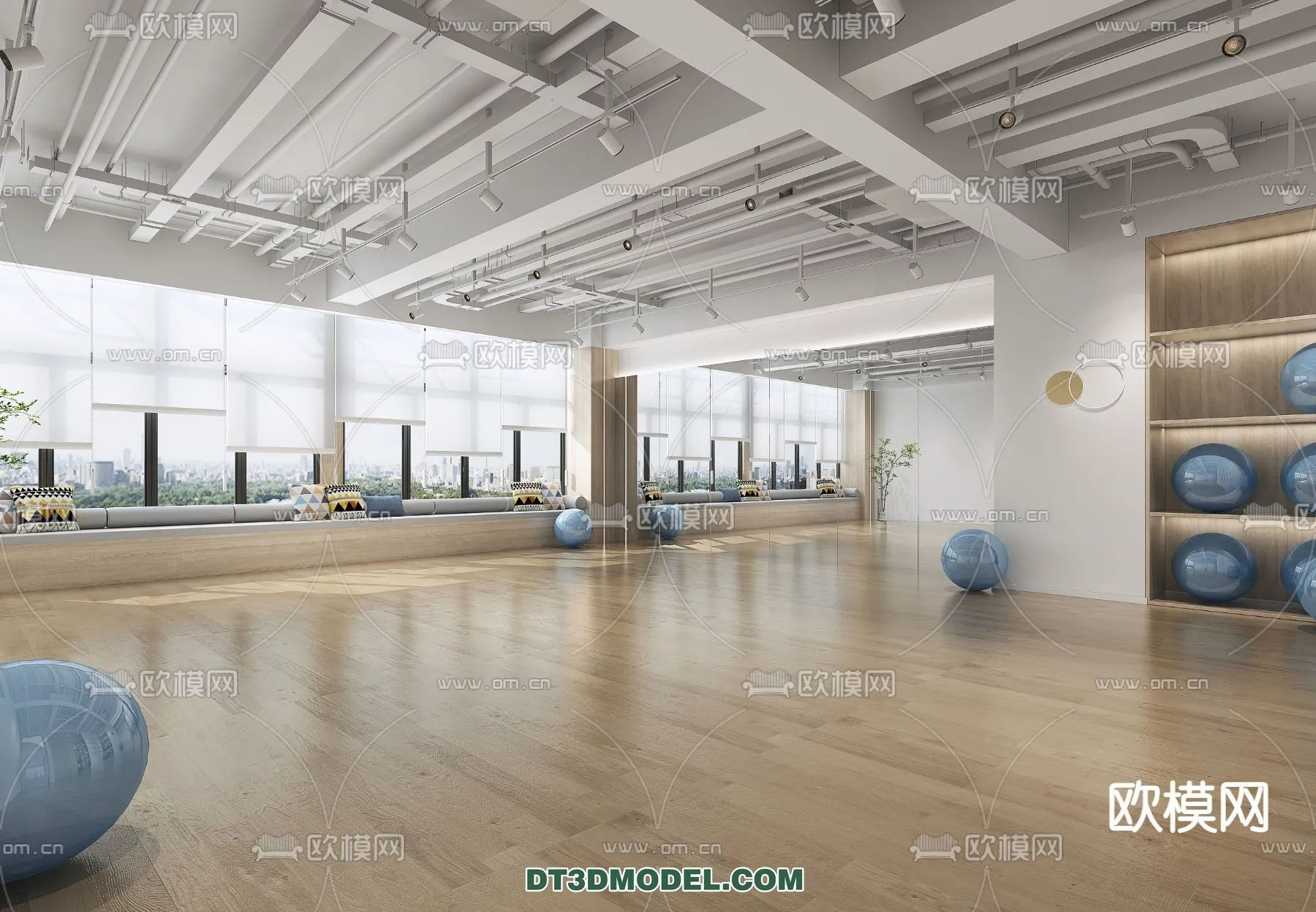 Yoga Room With Thoughtful Design - 3D Scenes - 006