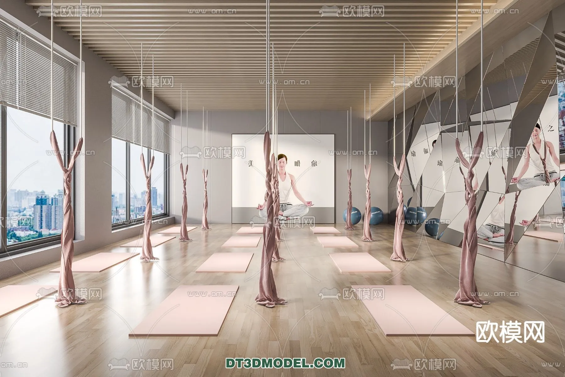 Yoga Room With Thoughtful Design - 3D Scenes - 010