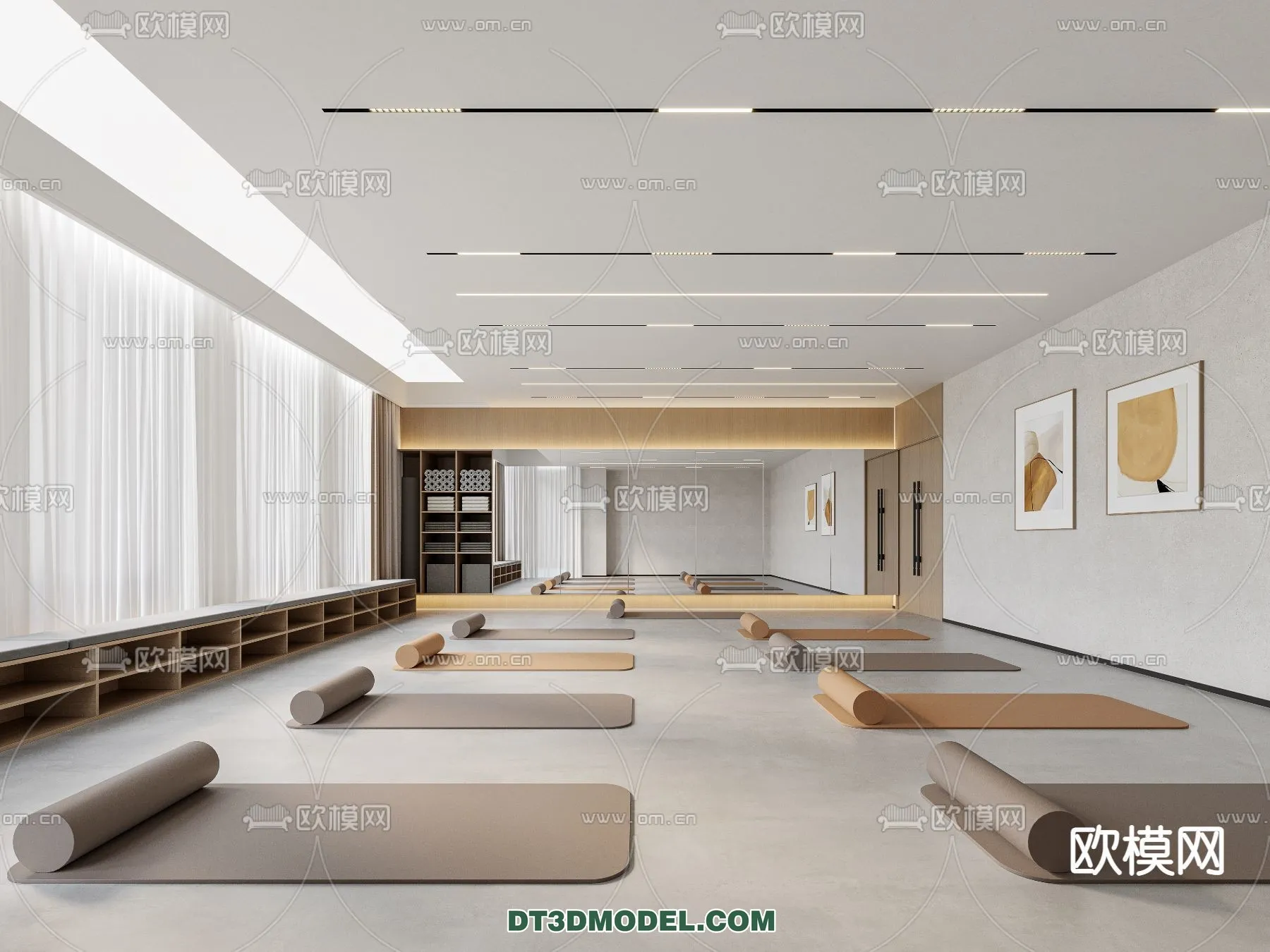 Yoga Room With Thoughtful Design - 3D Scenes - 013