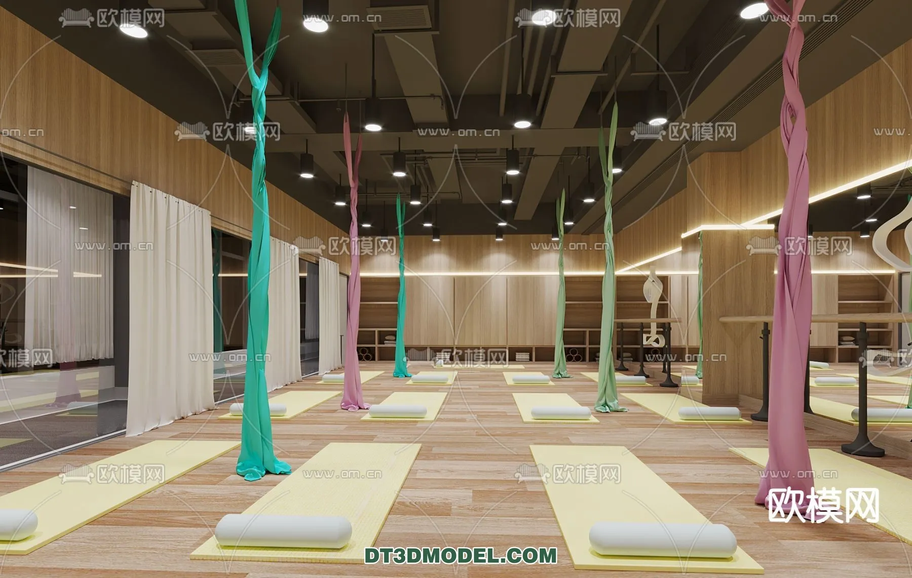 Yoga Room With Thoughtful Design - 3D Scenes - 022
