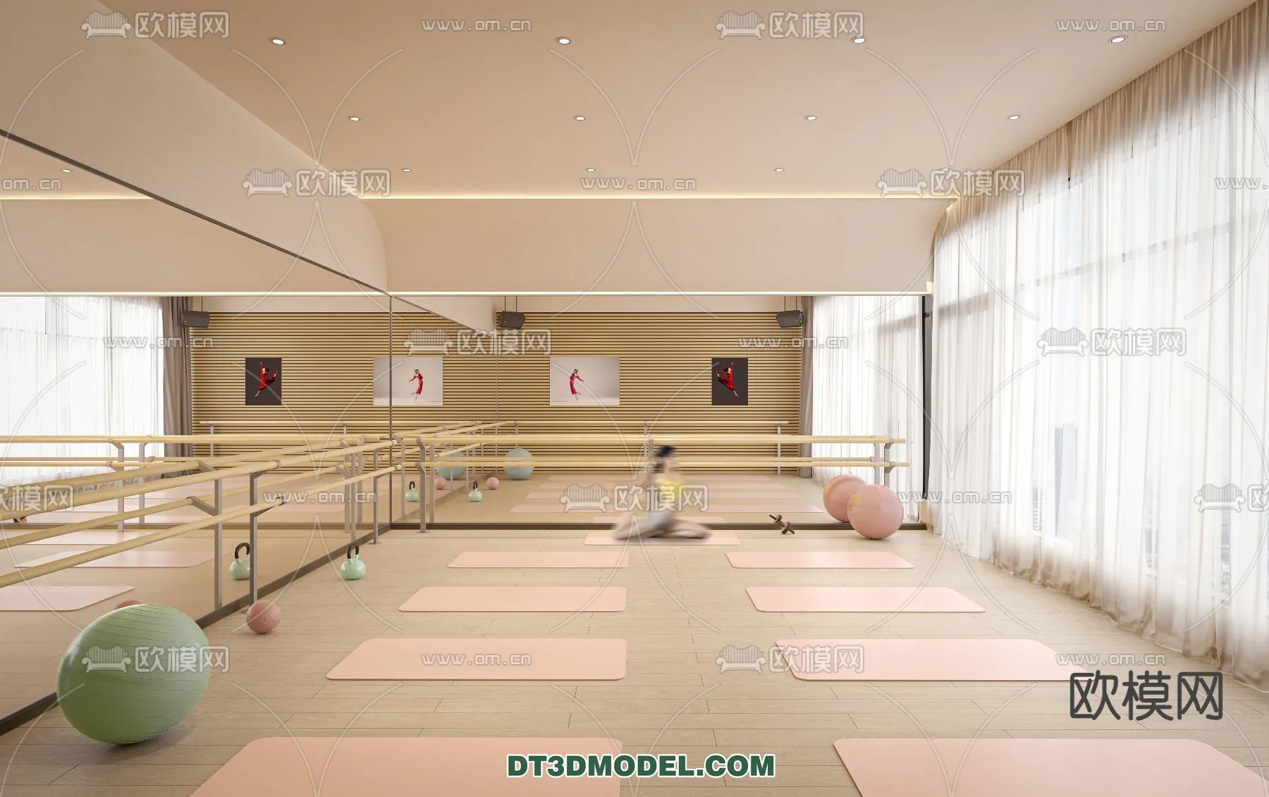 Yoga Room With Thoughtful Design - 3D Scenes - 023