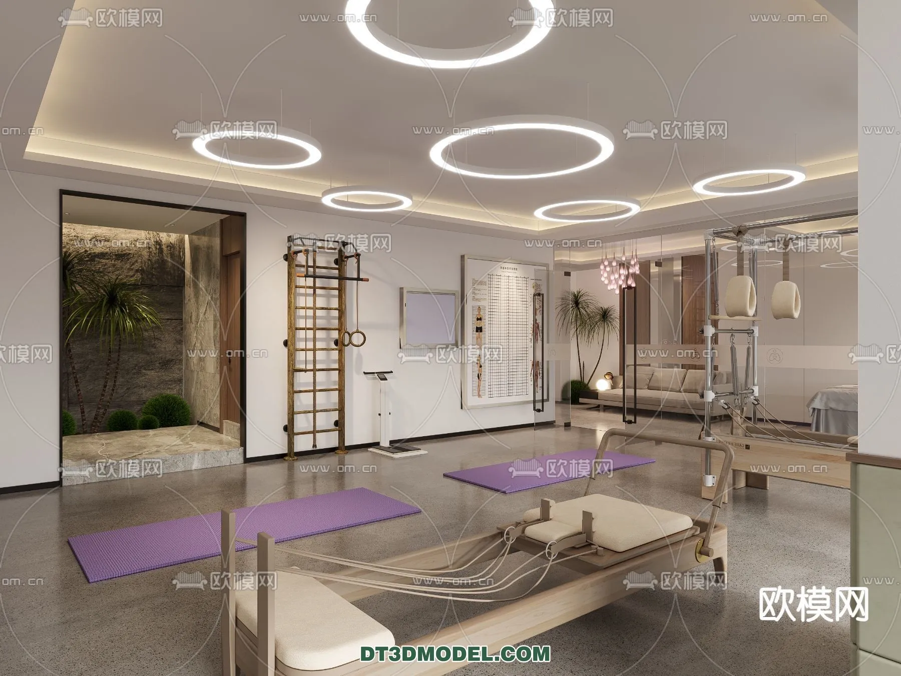 Yoga Room With Thoughtful Design - 3D Scenes - 026
