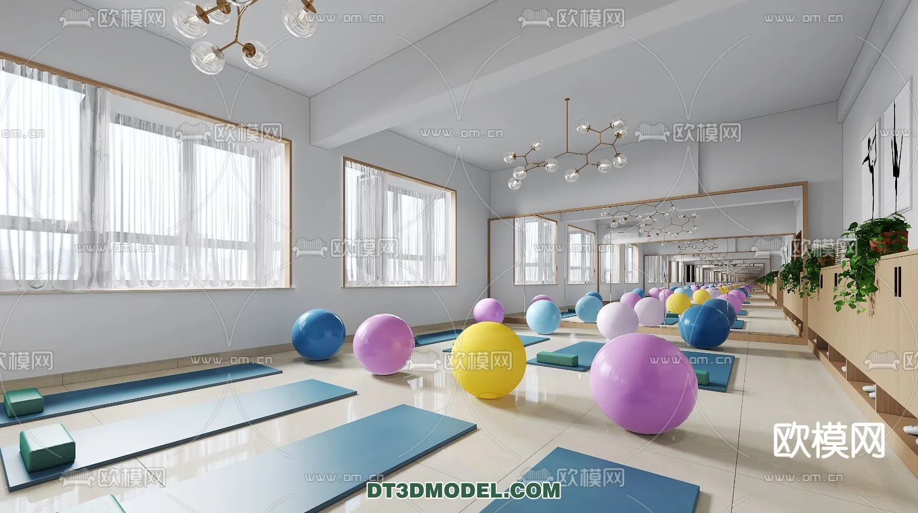Yoga Room With Thoughtful Design - 3D Scenes - 028