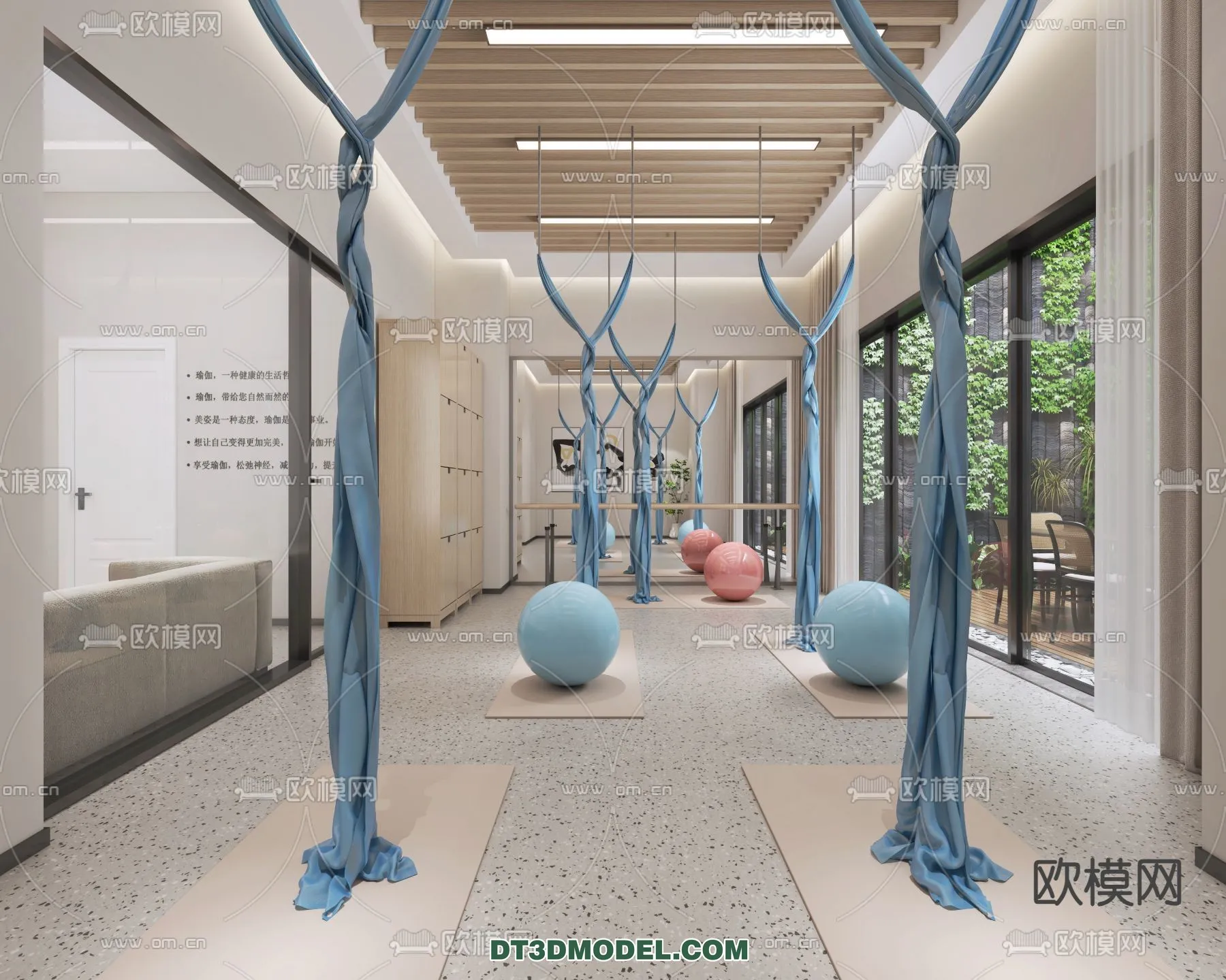 Yoga Room With Thoughtful Design - 3D Scenes - 032