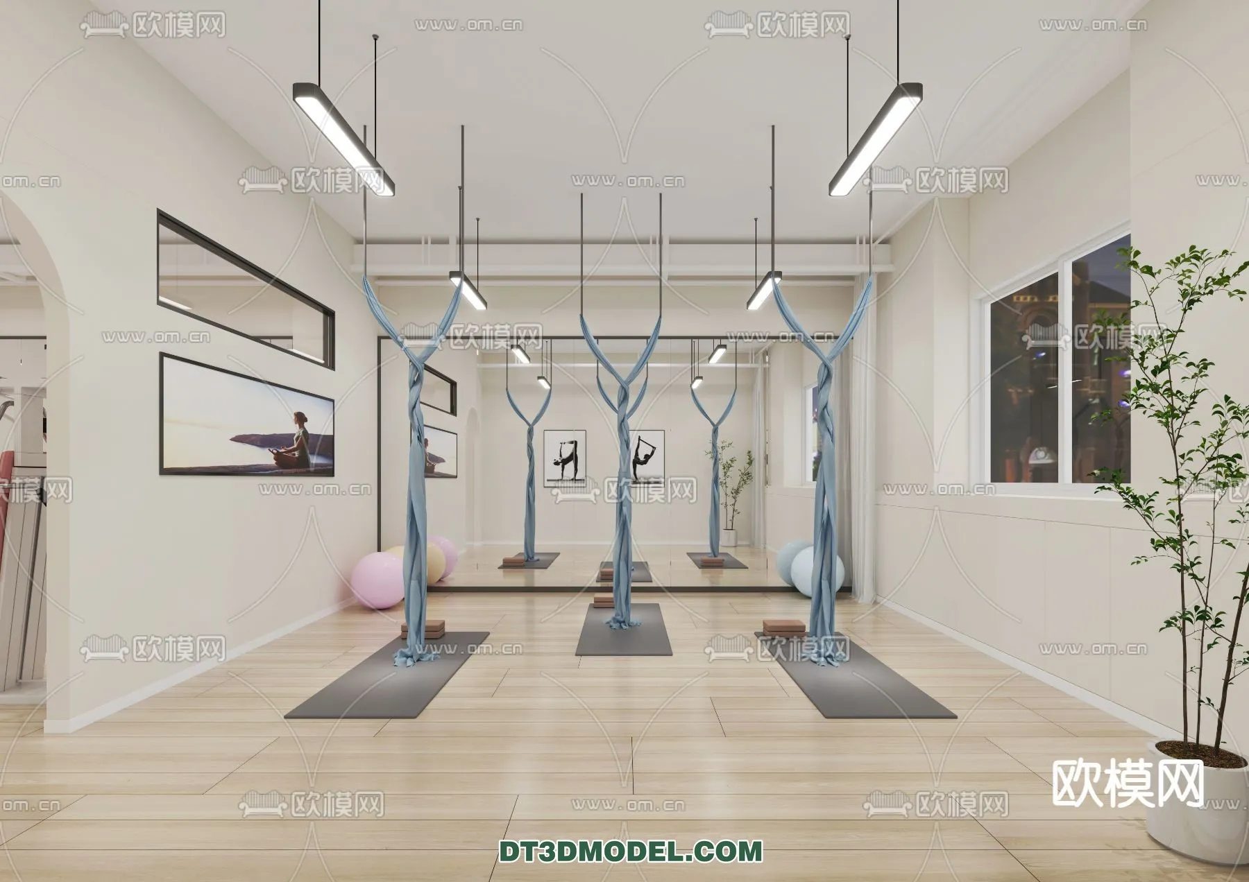 Yoga Room With Thoughtful Design - 3D Scenes - 033