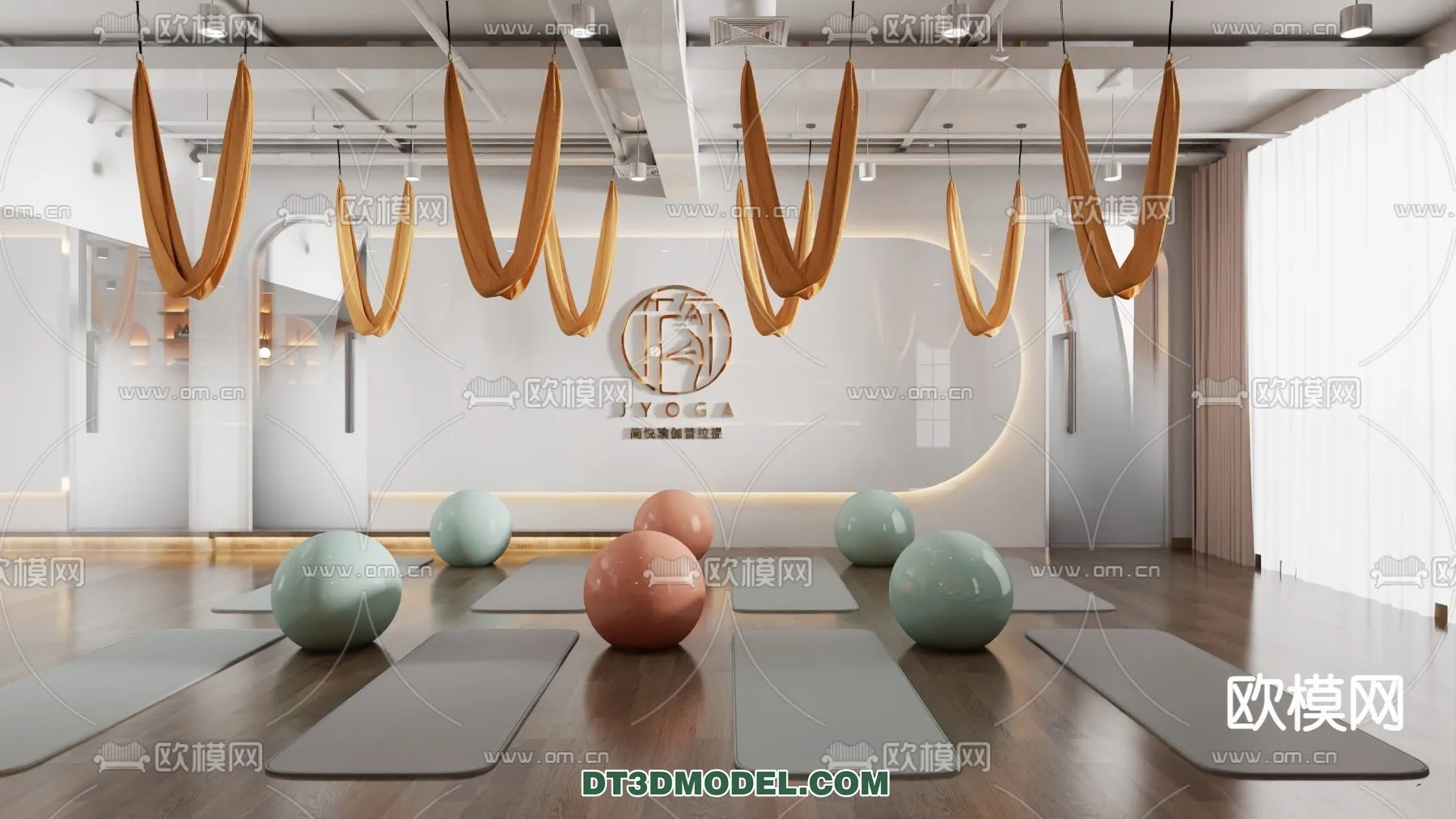 Yoga Room With Thoughtful Design - 3D Scenes - 040