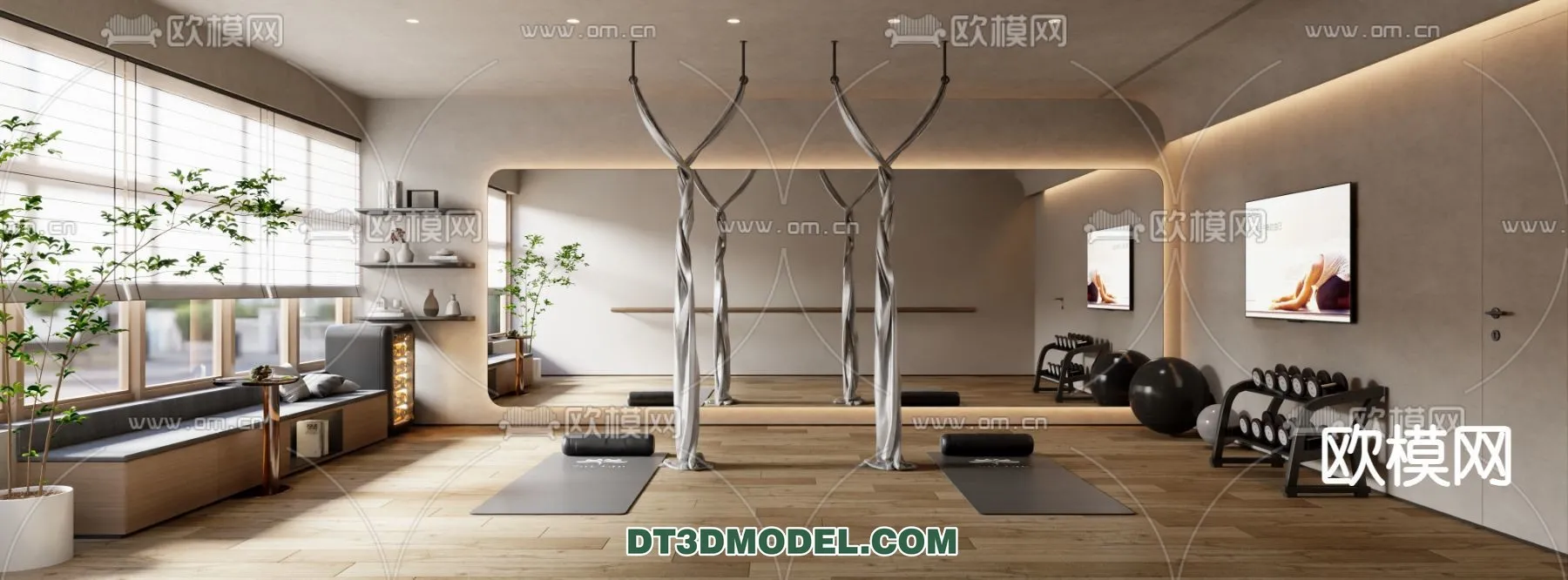 Yoga Room With Thoughtful Design - 3D Scenes - 041