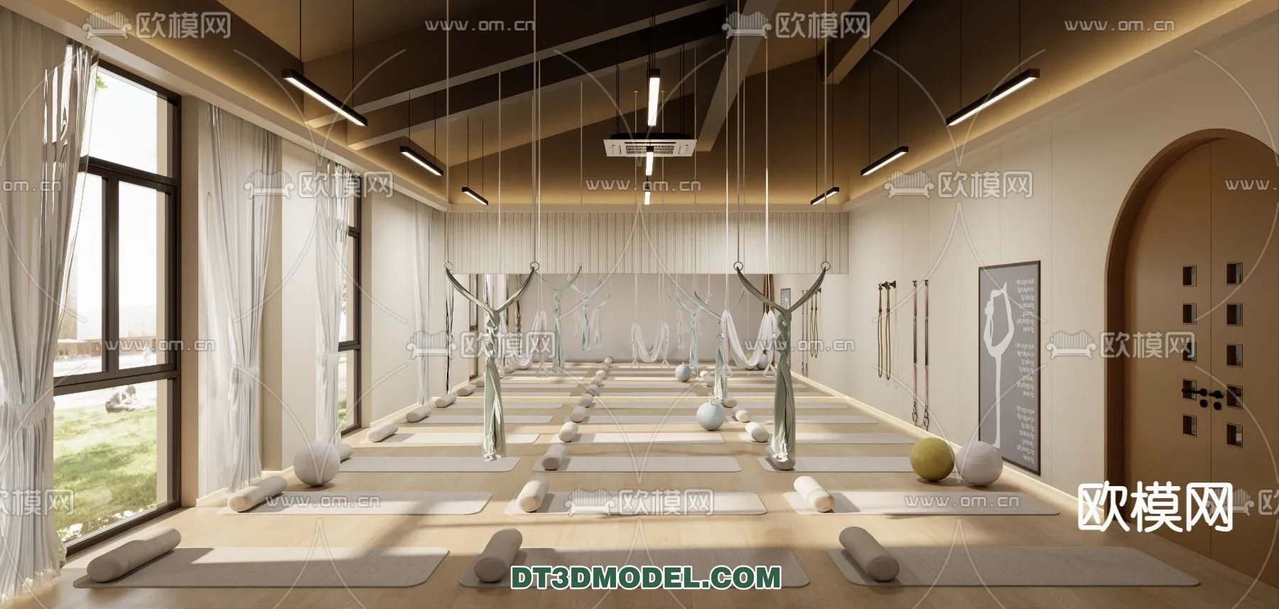 Yoga Room With Thoughtful Design - 3D Scenes - 043
