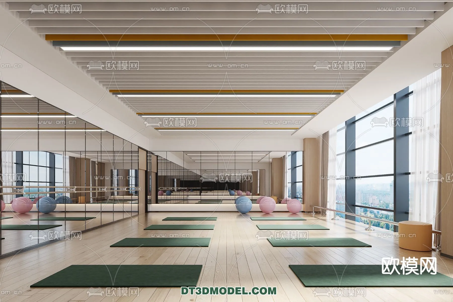 Yoga Room With Thoughtful Design - 3D Scenes - 048