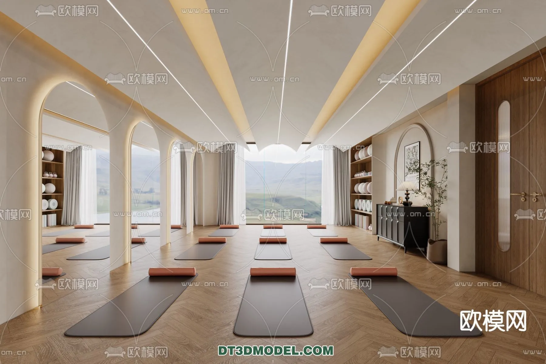 Yoga Room With Thoughtful Design - 3D Scenes - 051