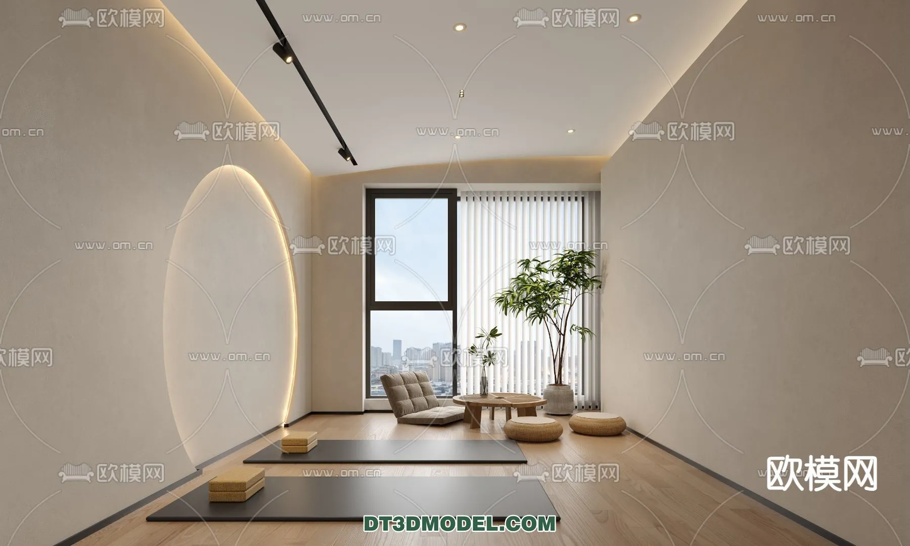 Yoga Room With Thoughtful Design - 3D Scenes - 057