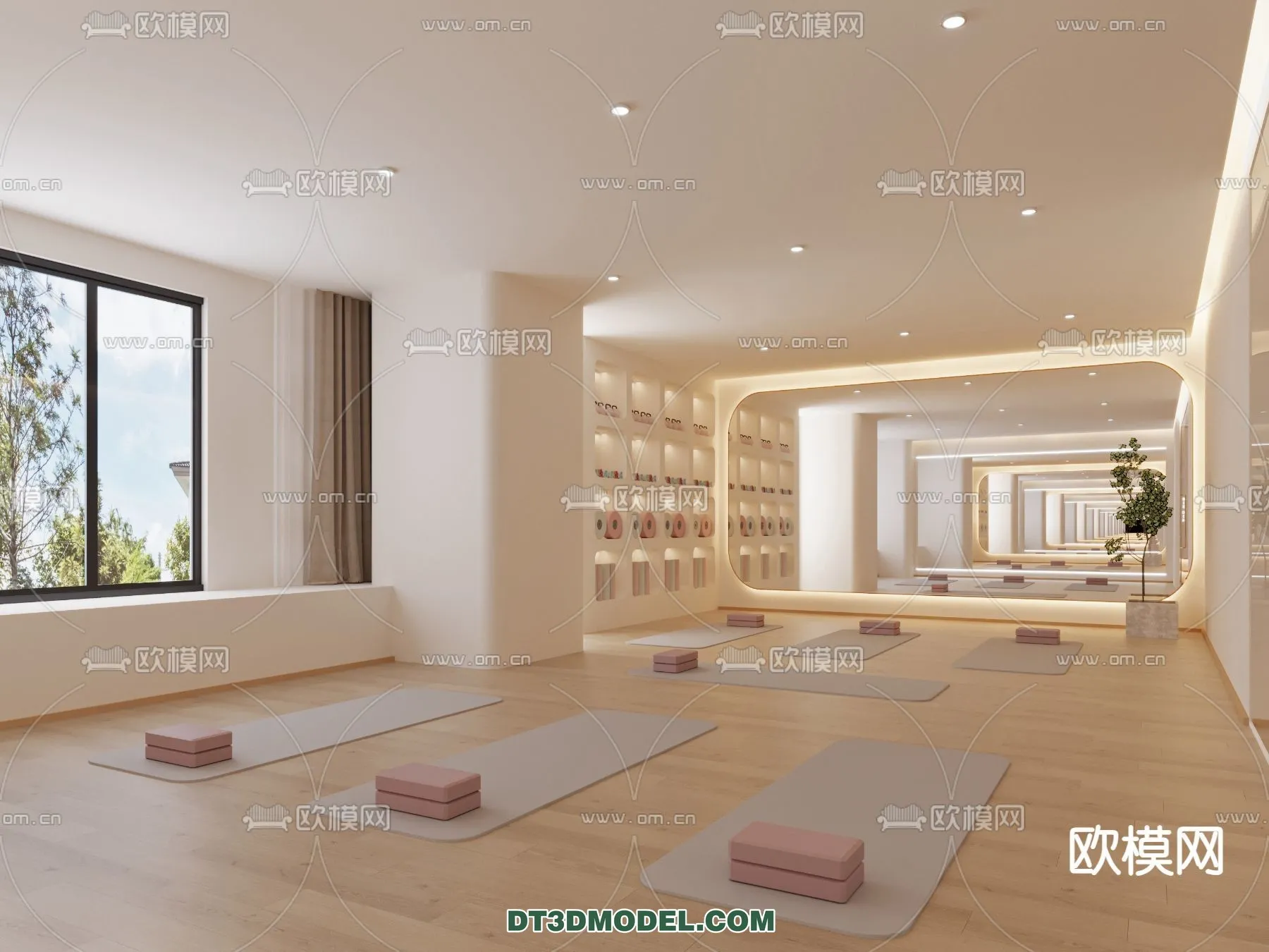 Yoga Room With Thoughtful Design - 3D Scenes - 058