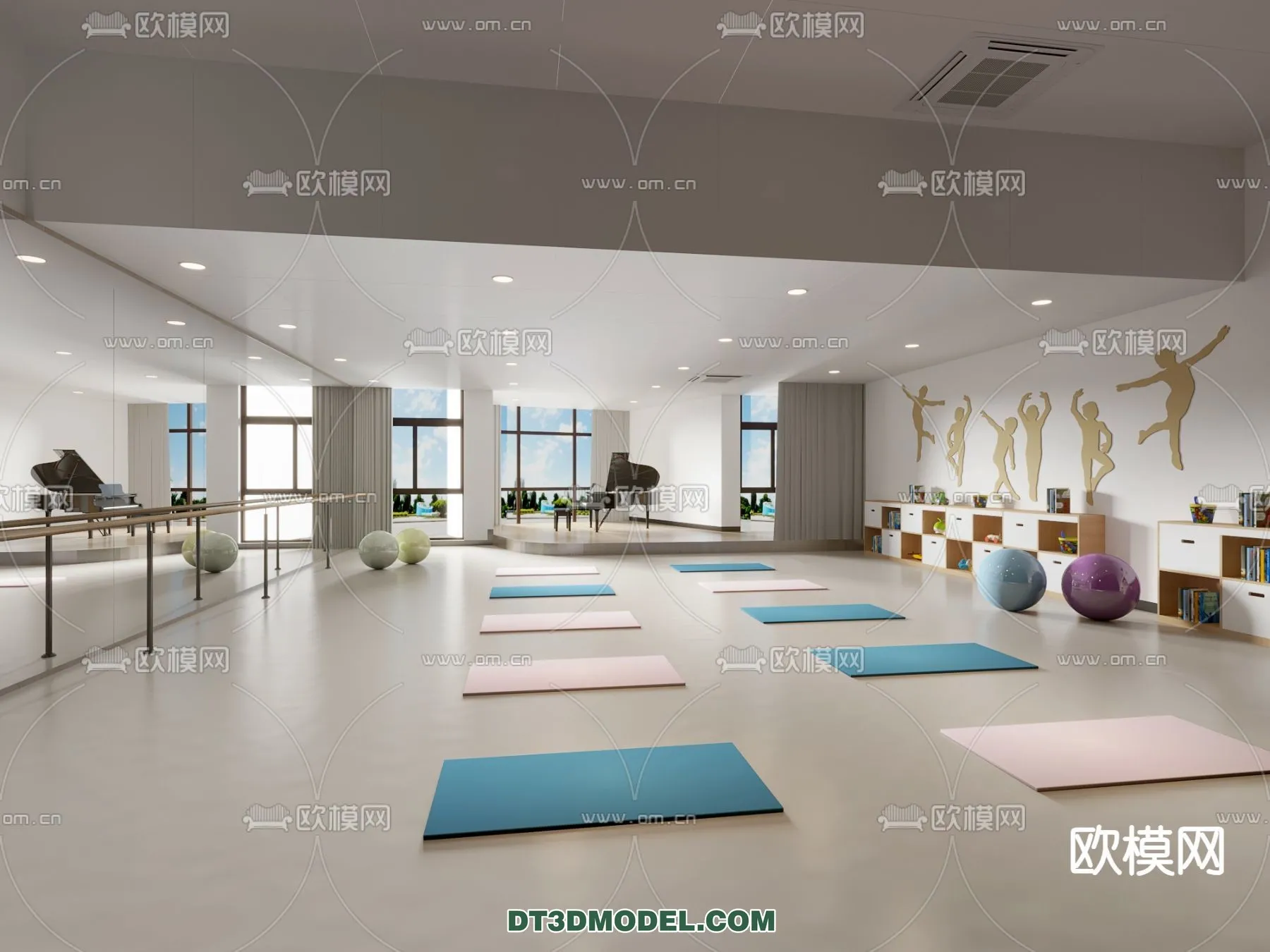 Yoga Room With Thoughtful Design - 3D Scenes - 059