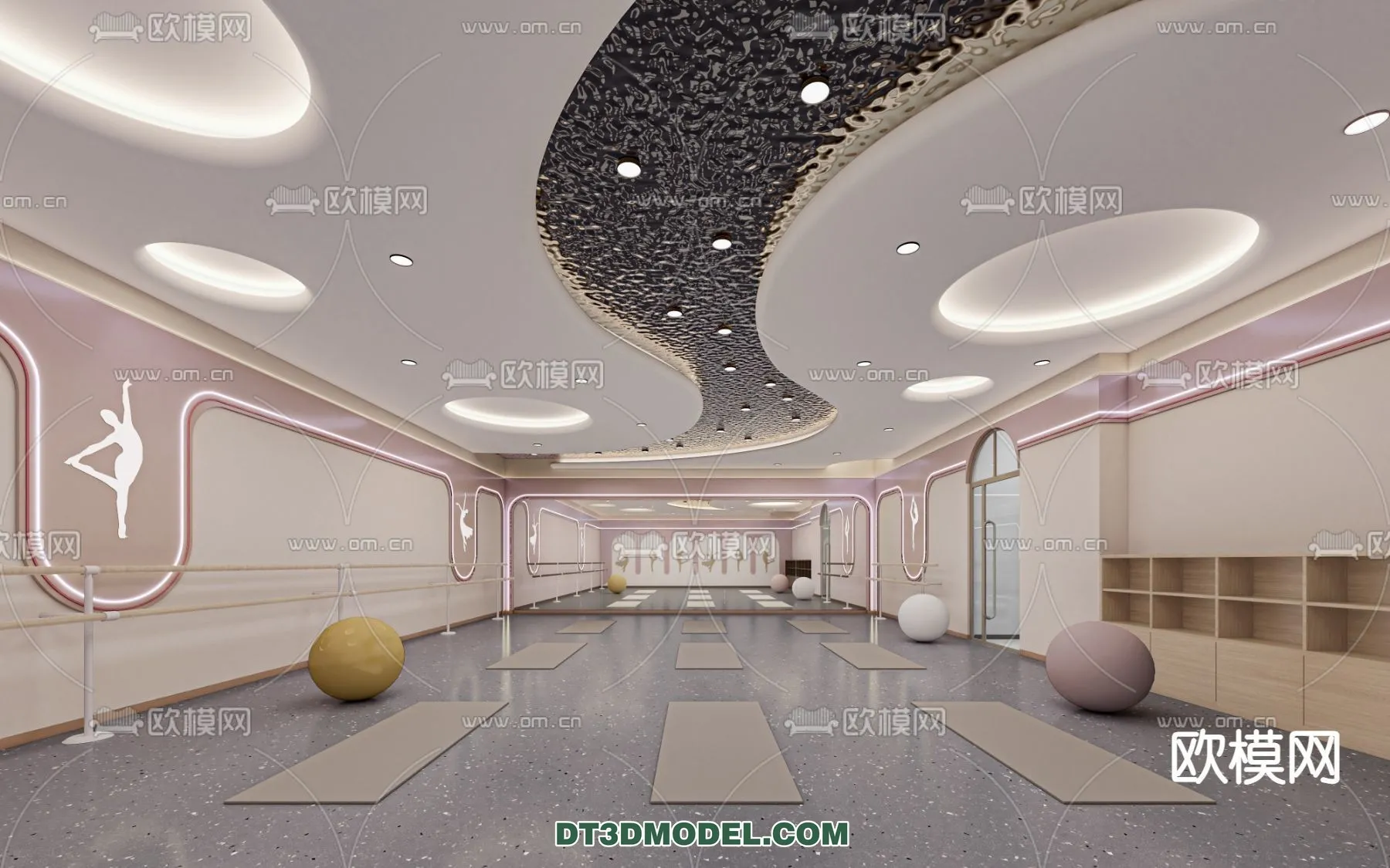 Yoga Room With Thoughtful Design - 3D Scenes - 062