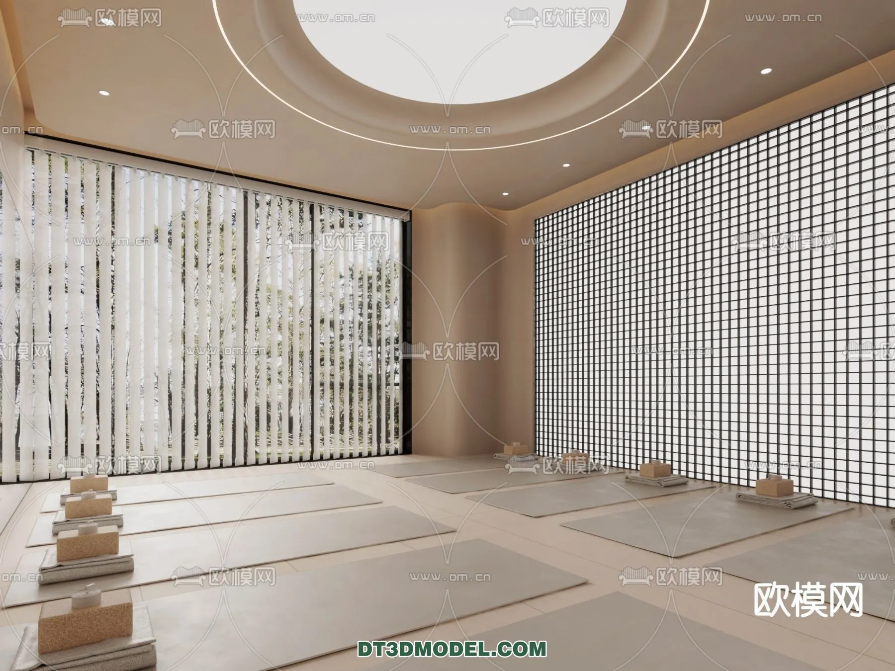 Yoga Room With Thoughtful Design - 3D Scenes - 063