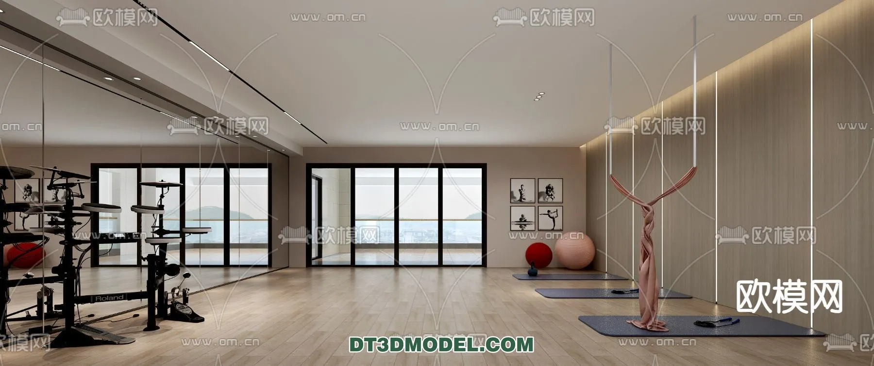 Yoga Room With Thoughtful Design - 3D Scenes - 065
