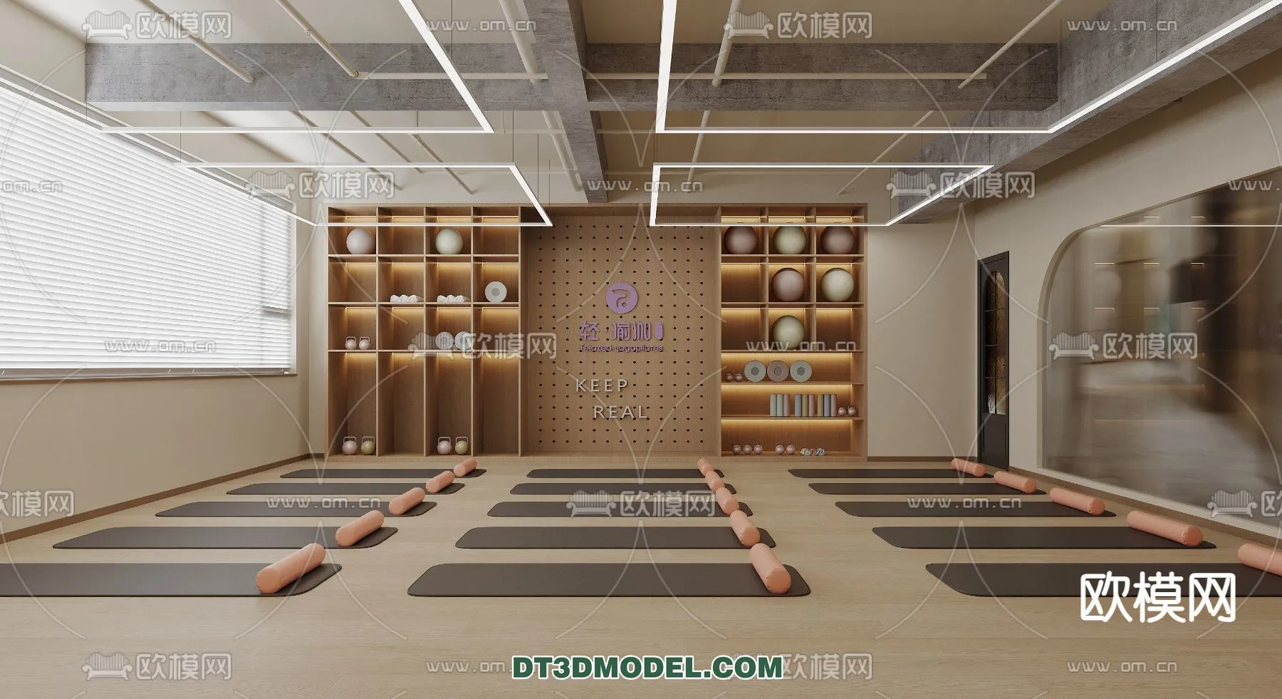 Yoga Room With Thoughtful Design - 3D Scenes - 066