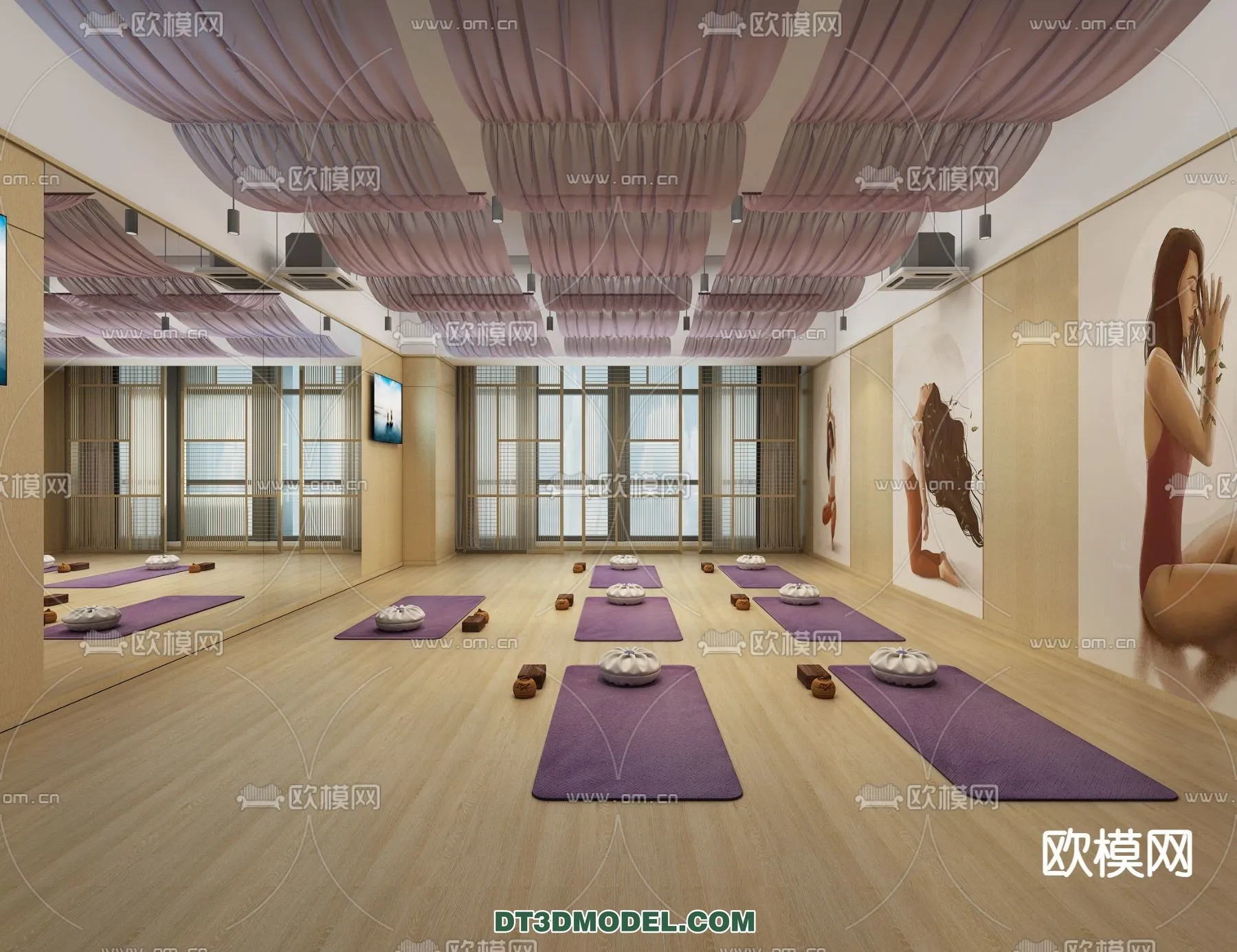 Yoga Room With Thoughtful Design - 3D Scenes - 069