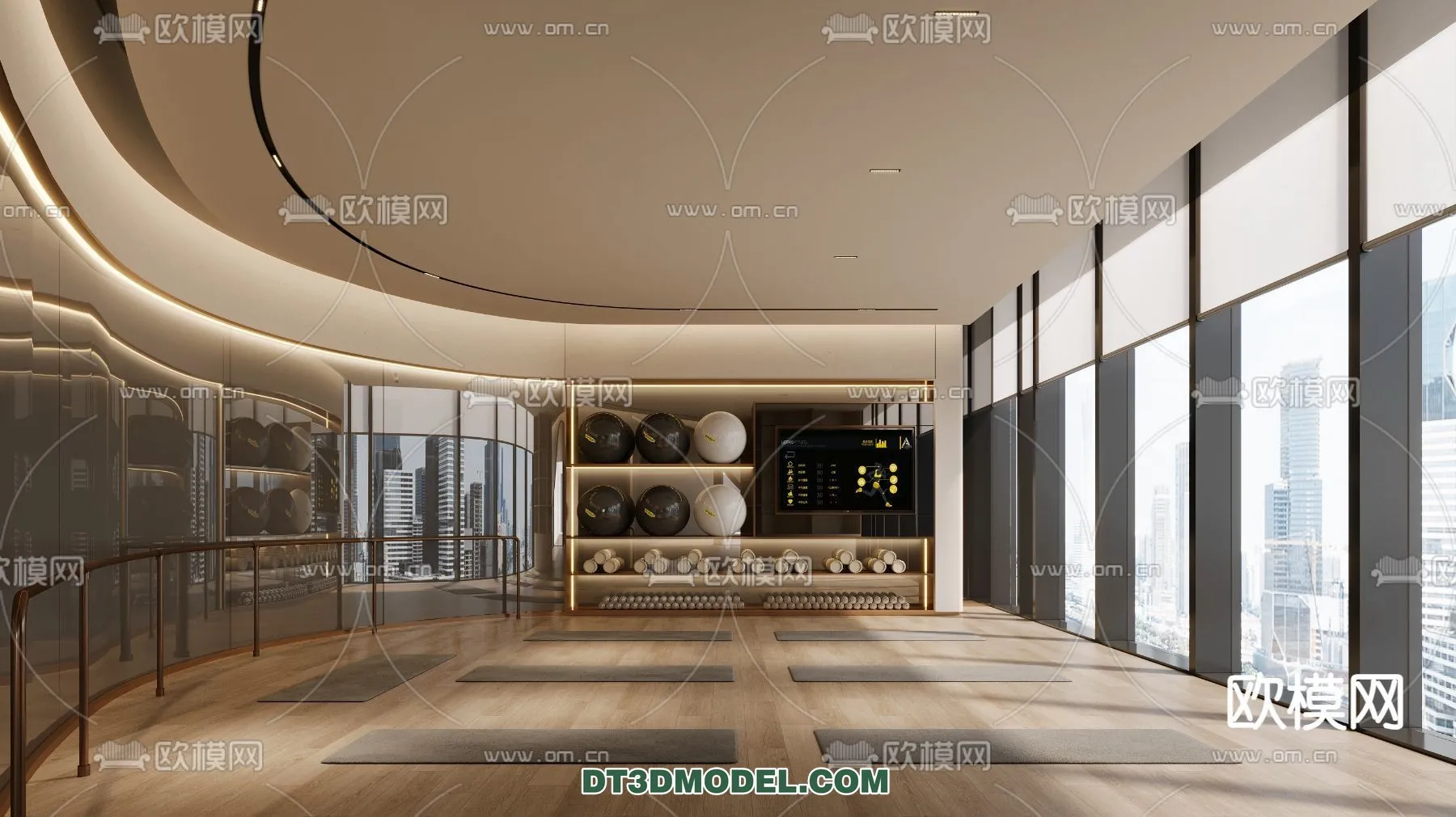 Yoga Room With Thoughtful Design - 3D Scenes - 070