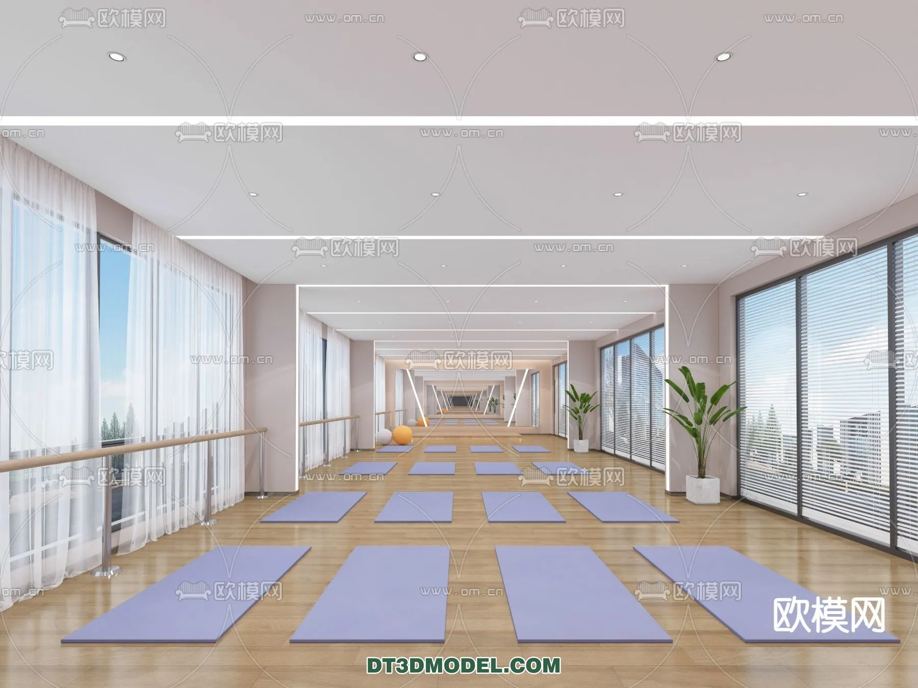 Yoga Room With Thoughtful Design - 3D Scenes - 075