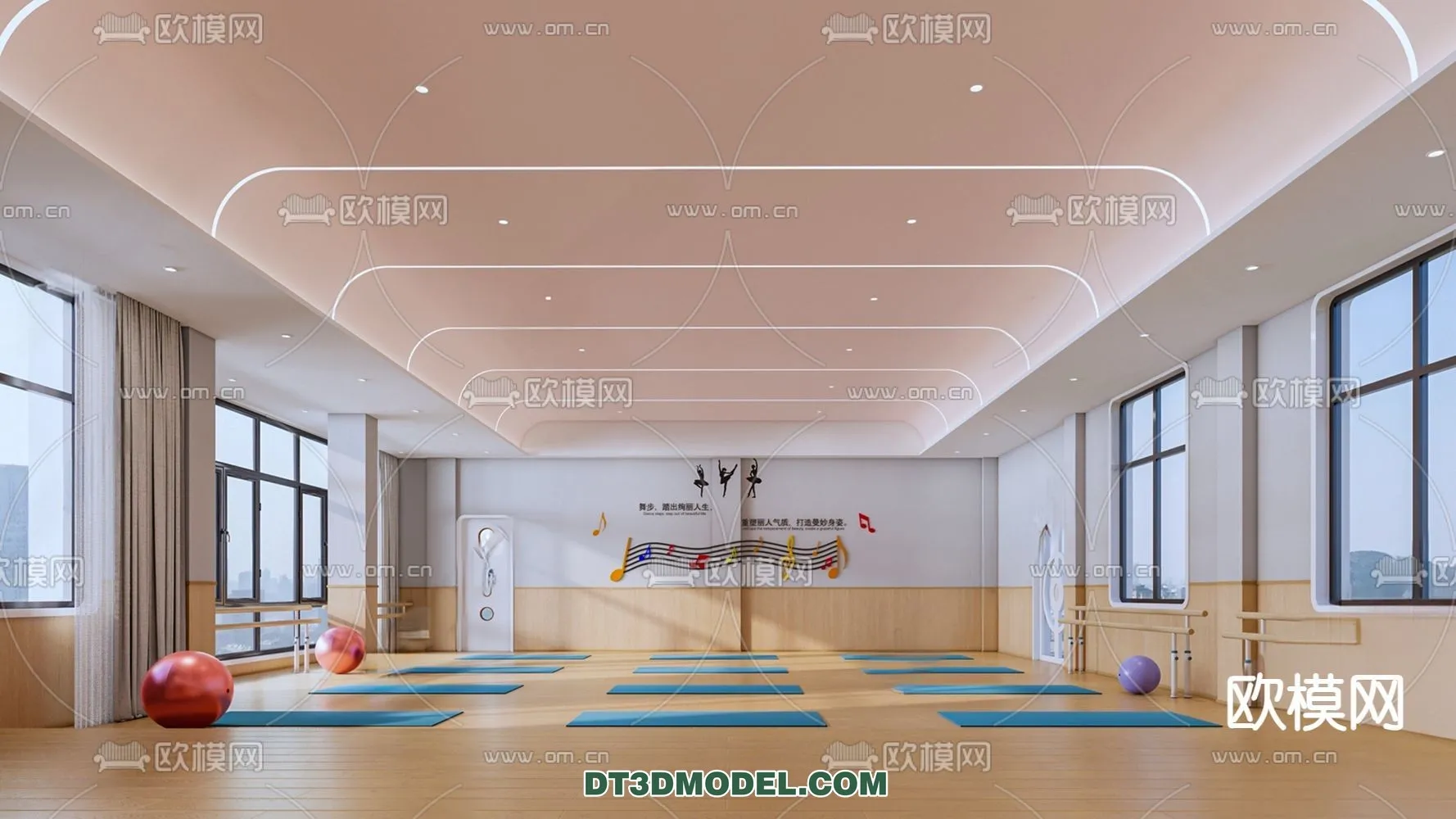 Yoga Room With Thoughtful Design - 3D Scenes - 077