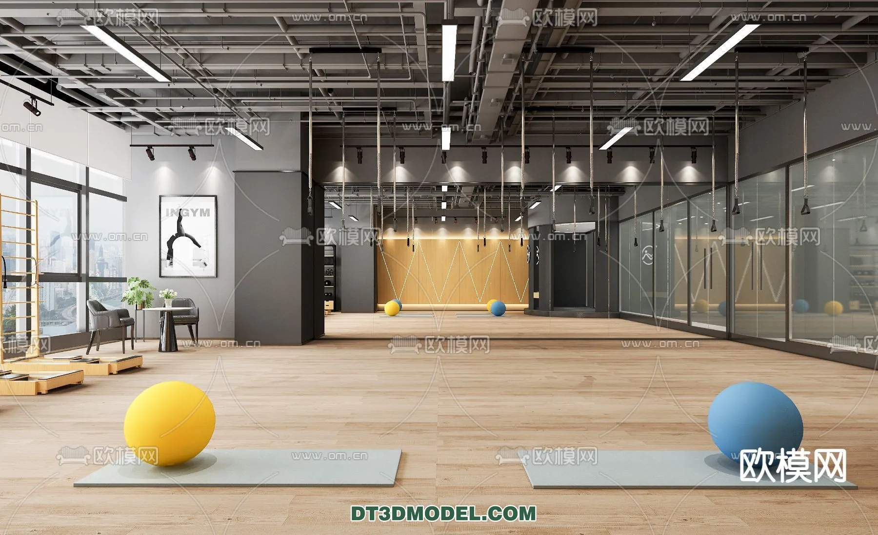 Yoga Room With Thoughtful Design - 3D Scenes - 078