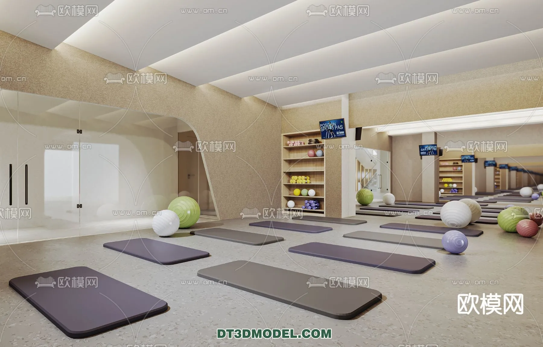 Yoga Room With Thoughtful Design - 3D Scenes - 081