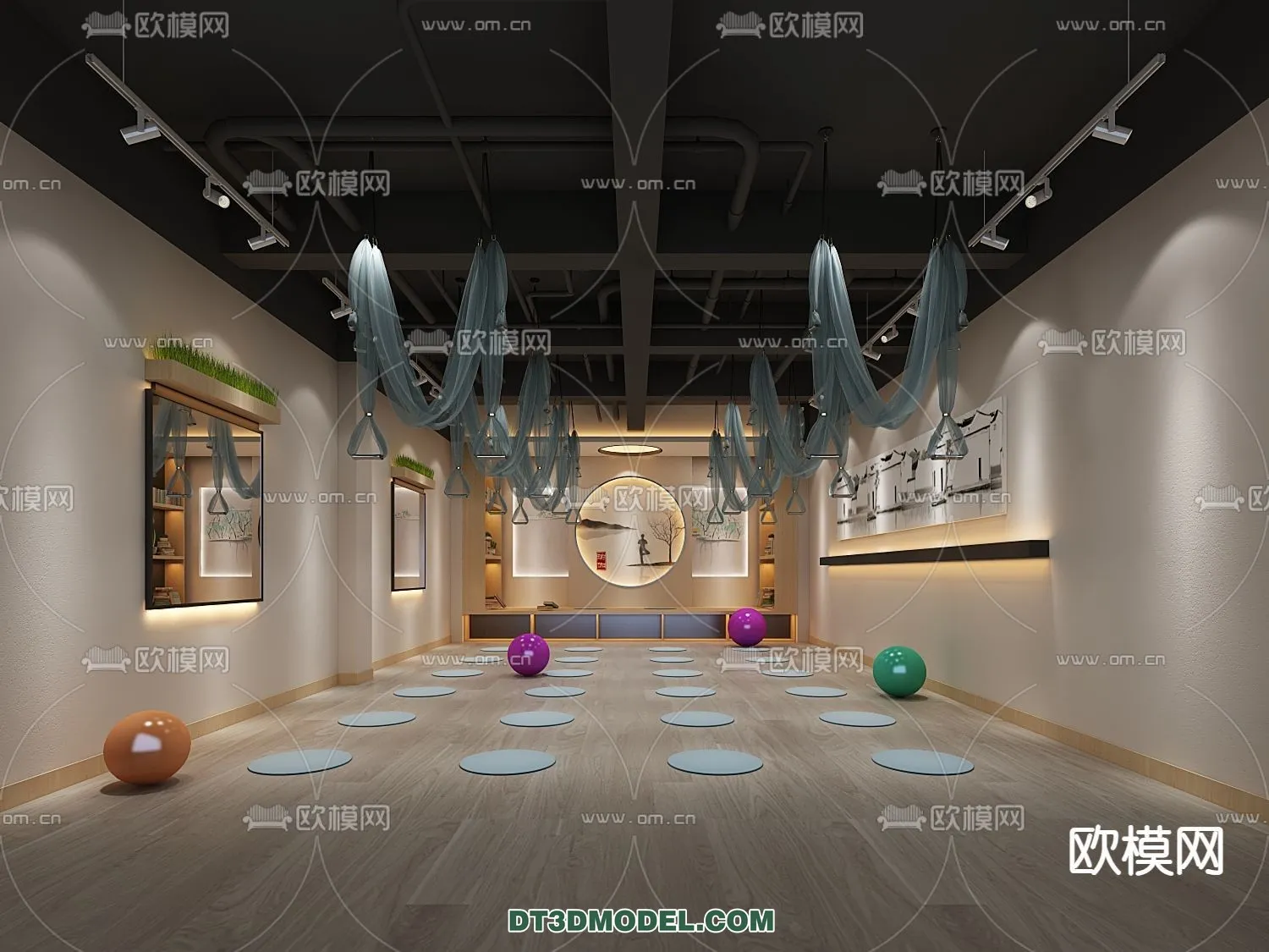 Yoga Room With Thoughtful Design - 3D Scenes - 085